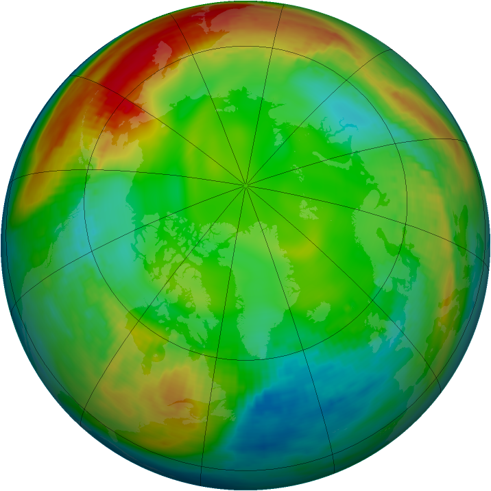 Arctic ozone map for 14 January 1981